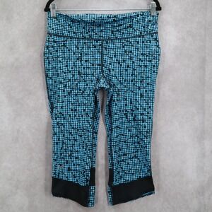 Under Armour Blue Black Dot Cropped Activewear Yoga Leggings Active Sports Large